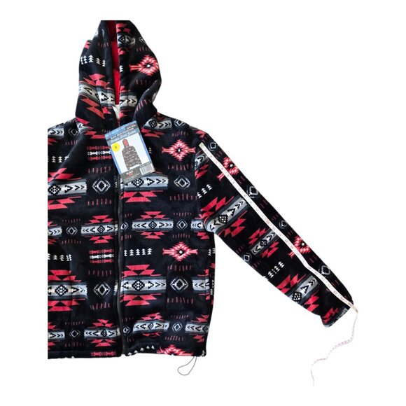 Silk Touch Zipped Sherpa Lined Jacket with Hoodie & Side Pockets - Adult-UNISEX - Picture 7 of 16